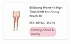 Billabong High Tides Denim Cut Off Shorts Size 30 Dusty Peach NEW W/ Tags $59.95 — photo 3