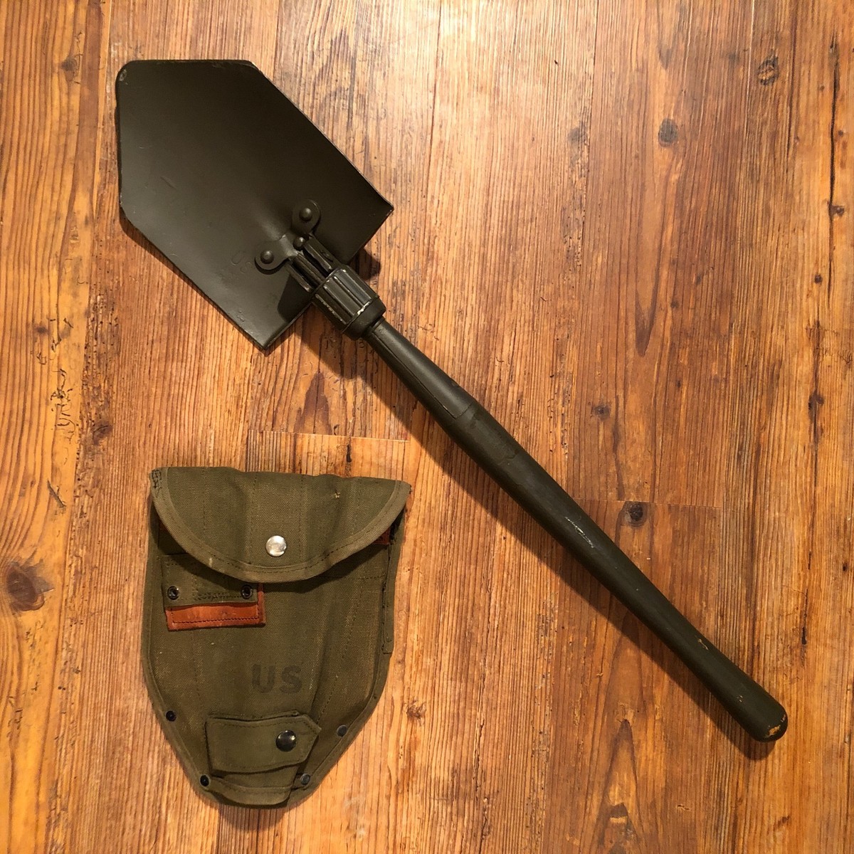 WW2 US Army USGI M1943 M43 E-Tool Folding Shovel & Vietnam M56