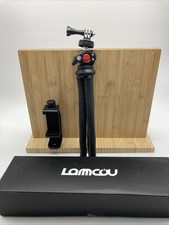 Camera Tripod, Mini Flexible Stand W Hidden Phone Holder W Cold Shoe Mount, 1/4'