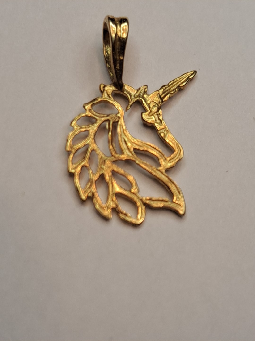 14k Solid Yellow Gold Unicorn Pendent Pendant In … - image 21