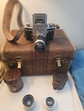 Vintage Ihagee Exa 35mm Camera Set Carl Zeiss Jena Lenses Case  Accessories