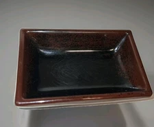 Vintage Bakelite Tray Brown Rectangle Dish Trinket Jewelry 4"x2.5" MCM Small 