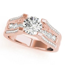 Lab-Created 1.65 Ct Round Cut VVS1 Diamond Wedding Ring 14K Rose Gold Finish