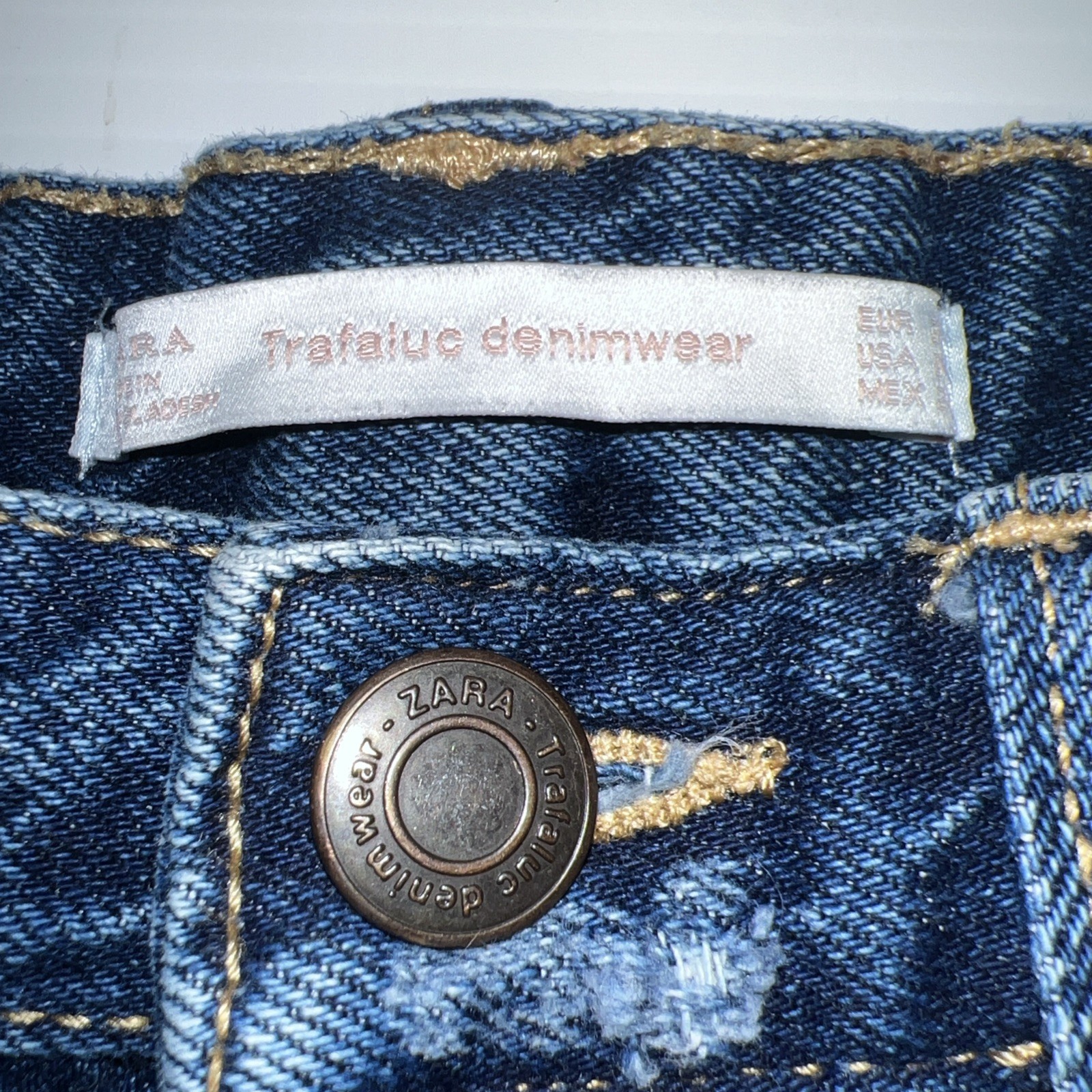 Zara Trafaluc Denim Shorts Women's 26x2 Distressed thumbnail 4