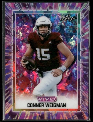 2025 Leaf Vivid #40 Conner Weigman Base Crystal Purple 1/1