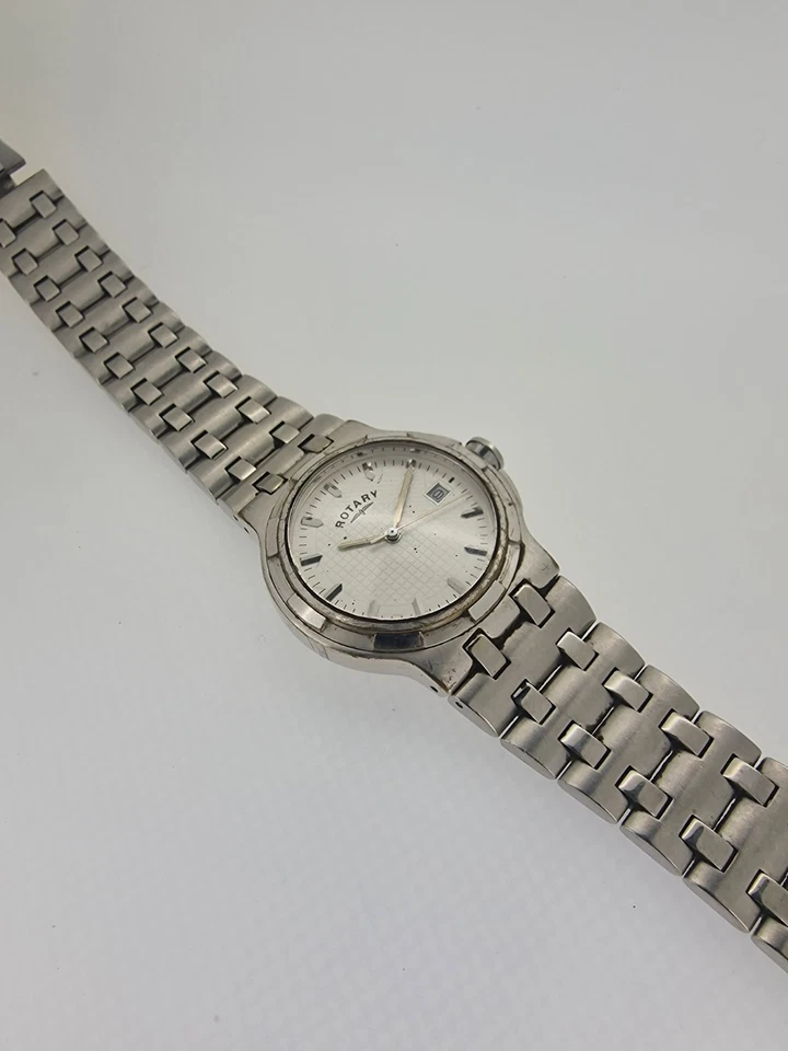 Rotary Reloj Hombre Cuarzo 11123 Plateado Acero Inoxidable - FUNCIONA - *Cierre Roto* Foto 3 de 4