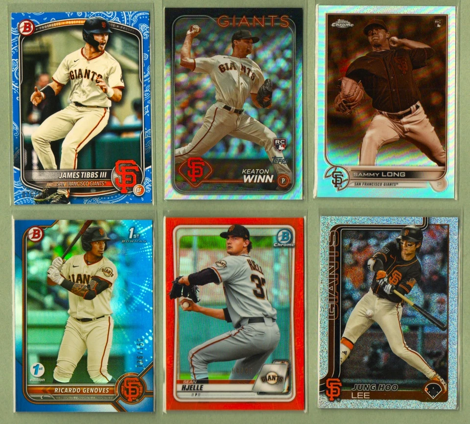 Лот из 40 карточек San Francisco Giants с автографом — радиоуправляемая вставка — параллельные — перспективы — база - Изображение 2 из 4