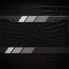 Carbon Fiber Trd Grey Scheme Retro Stripes License Plate Frame Fits Toyota Carbon Fiber Trd Grey Scheme Retro Stripes License Plate Frame Fits Toyota