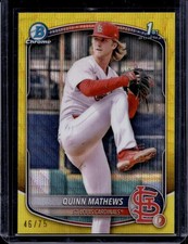 2025 Bowman Quinn Mathews Chrome Yellow Wave  #/75