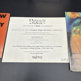 Dungeon Magic Sword Of The Elements (Nintendo NES) Map Instructions Insert Nice