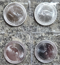 Australien Lot von 4 x 1 Oz. Känguru 3 x von 2020 und 1 x 2017 Top Zustand !