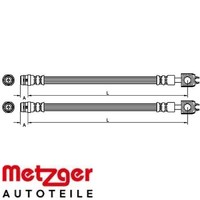 2X Bremsschlauch Metzger 4116202 2 BremsschläUche Rechts Links Vorne FüR VW