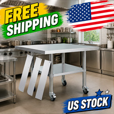 24x36x26 Inch Stainless Steel Work with Wheels, Commercial Food Prep Table Table