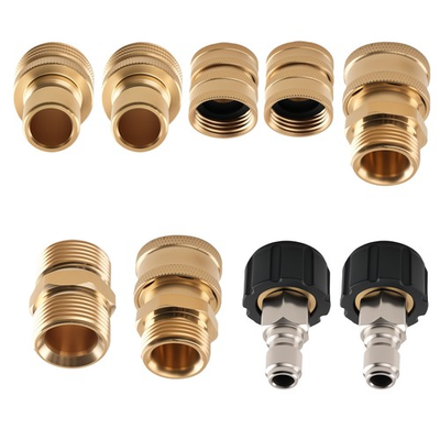 #ad Brass M22 14 Pressure Washer Quick Connect Adapter Universal Swivel 3 8quot; 9PC $31.35