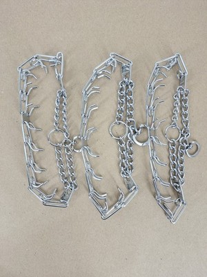 Lot of 3 Herm Sprenger Ultra-Plus Prong Collars 3.2mm - 22'' Chrome Plated Steel
