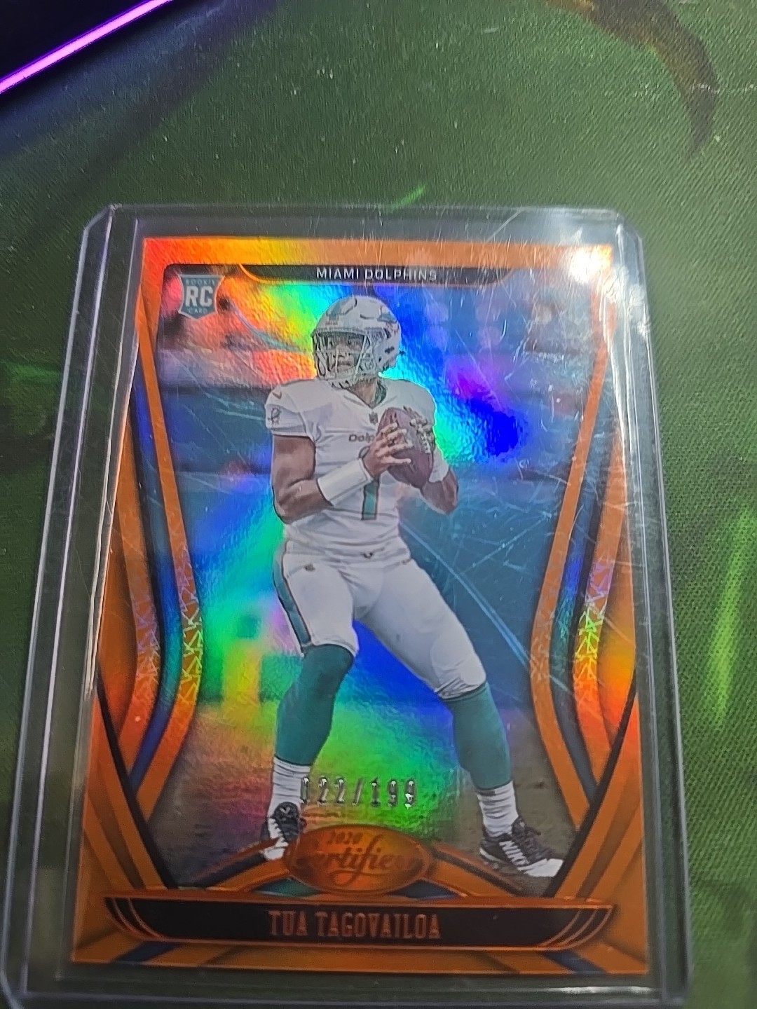 2020 Panini Certified - Rookies Tua Tagovailoa #102 Mirror Orange /199 (RC)