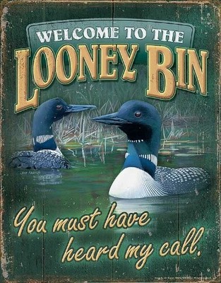 Tin Sign - Welcome to the Looney Bin