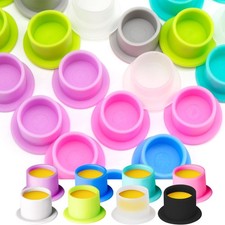 200pcs Tattoo Ink Cups Round Disposable Silicone Cups - Mixed Color Pigment