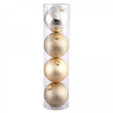 Vickerman N590838A 3 in. Champagne 4 Finish Orn Asst 16-Box