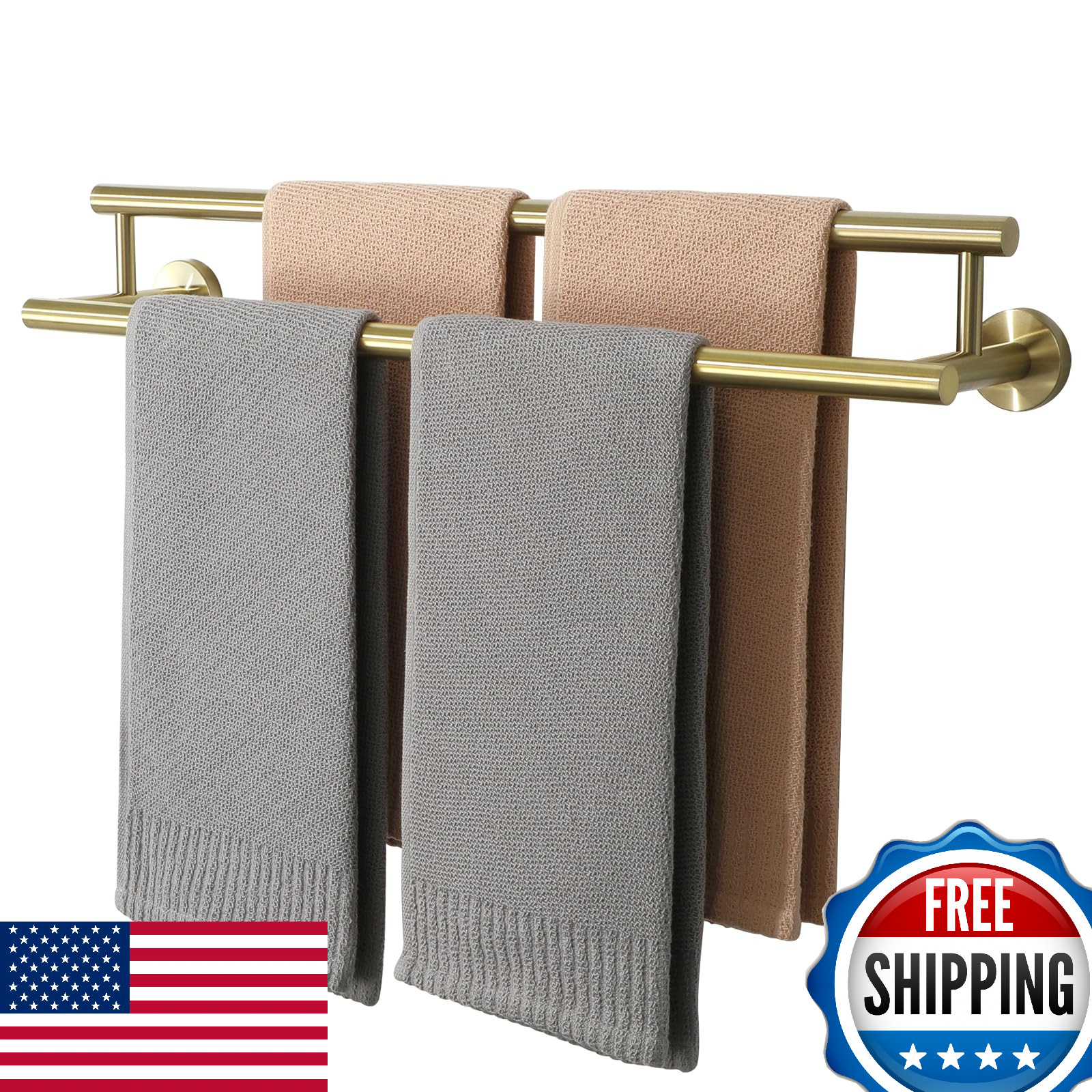 Bar 24" Wall Mount Sus304 Stainless Steel Bathroom Rack