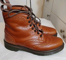 Dr. Martens Affleck Brogue Combat  Boot English Tan Boots Size US 8 Mens 
