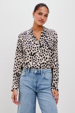 Rails Leopard Print Button Down Top XS