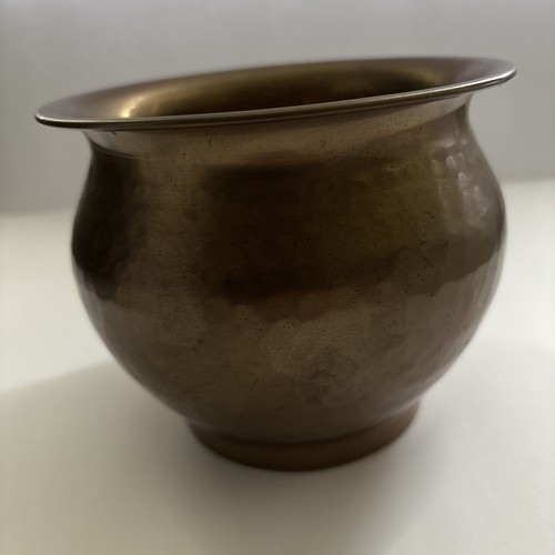 Hammered Brass Planter Pot Small 7 Inches - Picture 5 of 7