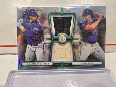 2026 Topps Tribute Juan Soto & Fransisco Lindor Green Dual Relic /99 NY Mets!