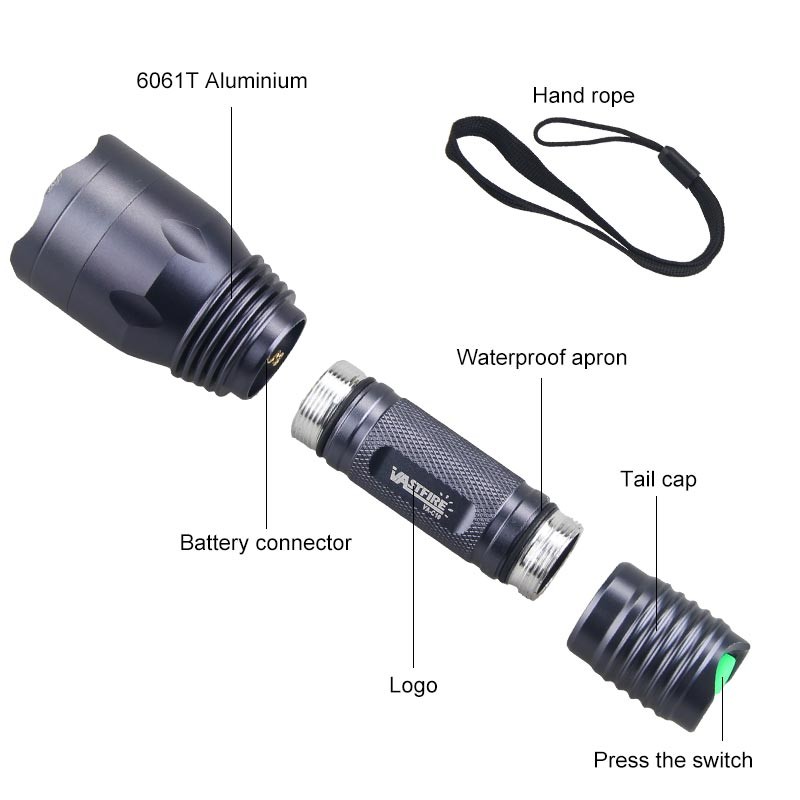 White Light Hunting 800Yard LED Flashlight Torch Rechargeable Scope Mount