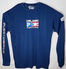 Pelagic Aquatek Puerto Rico Vented Fishing Shirt Mens 2XL Blue Nylon  