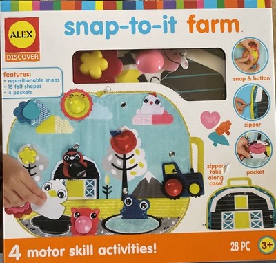 NEW Alex Discover 28pc Snap-to-It Farm Motor Skills Portable Playset Toy Age 3+