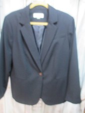 NWOT CALVIN KLEIN 16 W Navy Blue Stretch Blazer Jacket Business Career