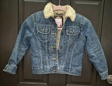 Girls Jean Jacket Lined Very Warm GAP 6/7 Demin With Sparkle Good Condition