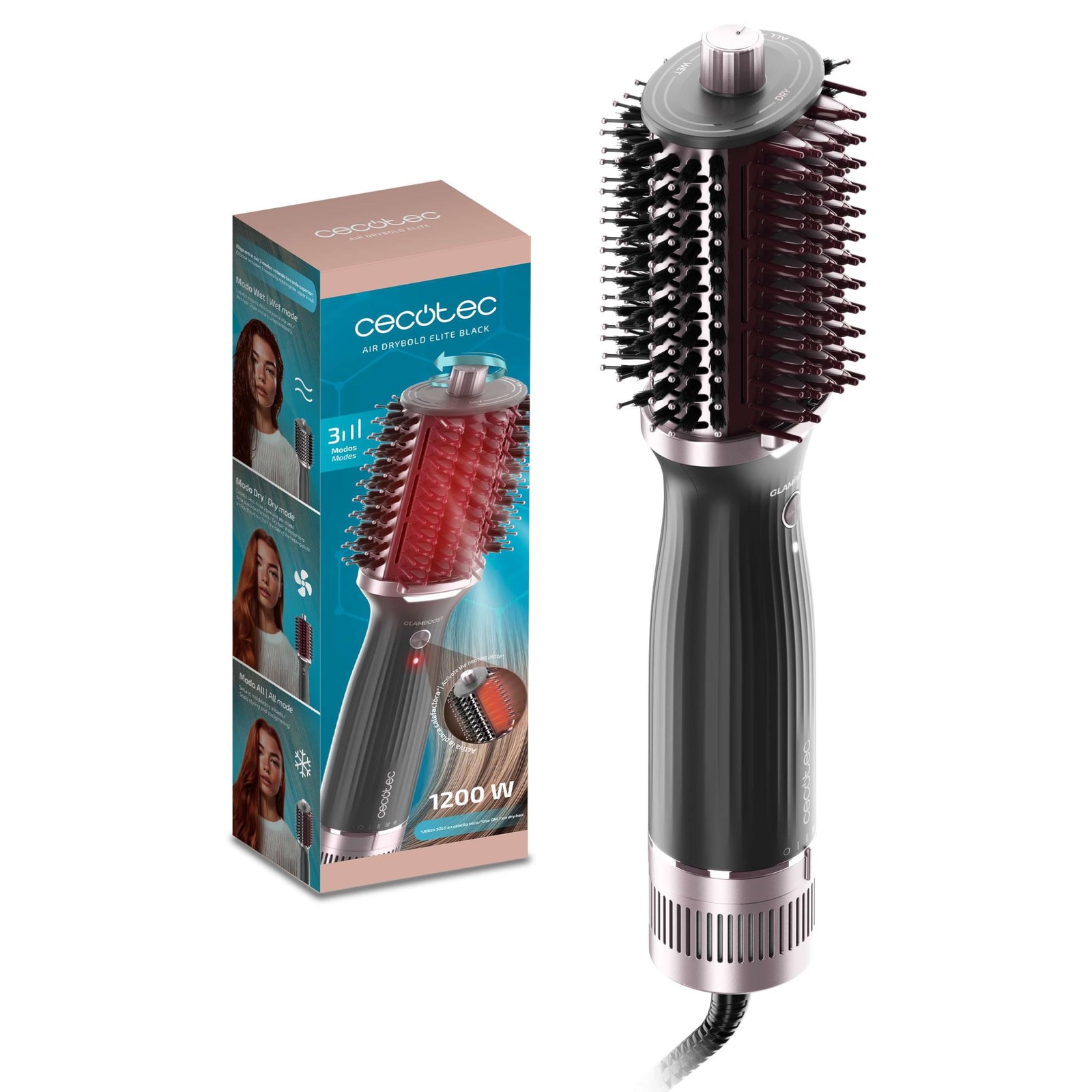 Spazzola Modellante Air DryBold Elite Black 1200W | Piega Perfetta