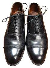 Allen Edmonds Park Avenue Black Cap Toe Men's Leather Oxfords Dress Shoes 8.5 D