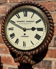 Beautiful Antique Fusee Wall Clock With Maritime Rope Edge Camerer, Kuss & Co