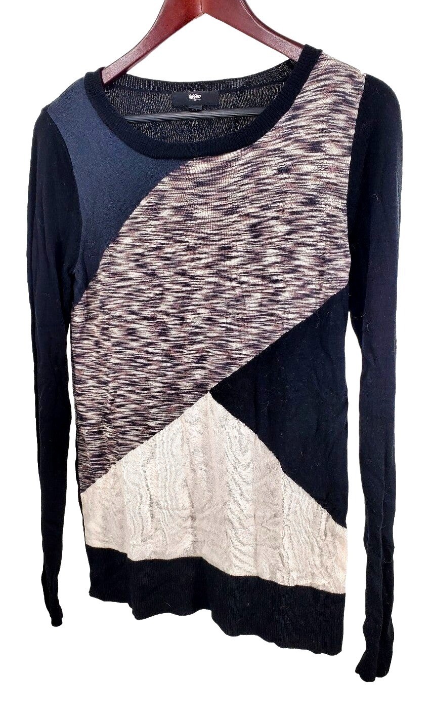 Mossimo Sweater Abstract Patchwork Colorblock Cas… - image 2