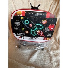 FAO Schwarz Peg Art Light Box Retro TV Red 329 Piece LED Glowing Art Station NEW