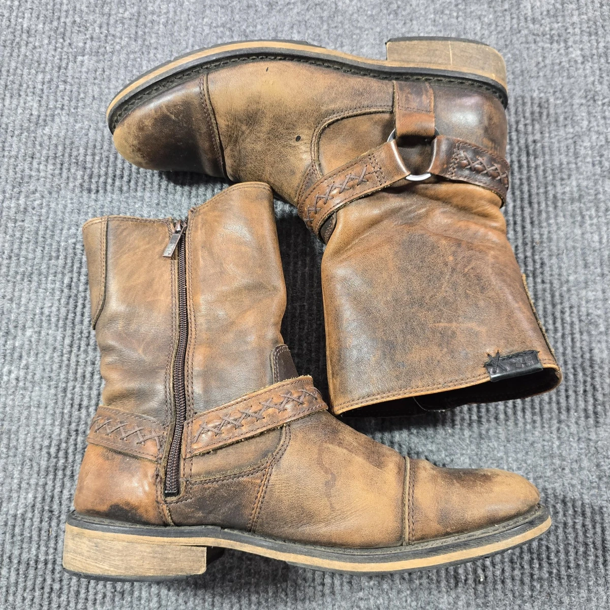~Harley-Davidson Logger Conductor Buckle Mid Calf Leather Biker Boot, SZ 8.5 Harley-Davidson Black Biker Boots for Men for Sale | Shop  main image 2