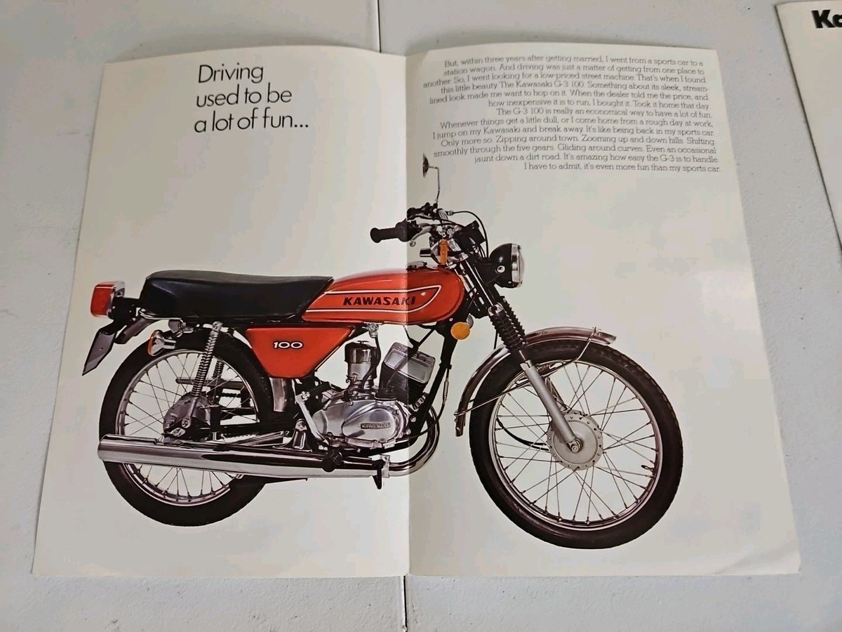 4 Vintage 70s Kawasaki Motorcycle Brochures *SEE DESCRIPTION | eBay