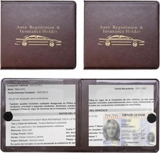 2-Piece Car Registration and Insurance Document Holder, Universal Vehicle Organi