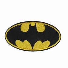 #6105 4" BATMAN LOGO,DC COMICS Embroidery Iron On Applique Patch