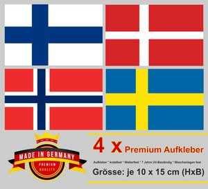Auto Aufkleber Fahne Flagge Finnland Norwegen Dänemark ...