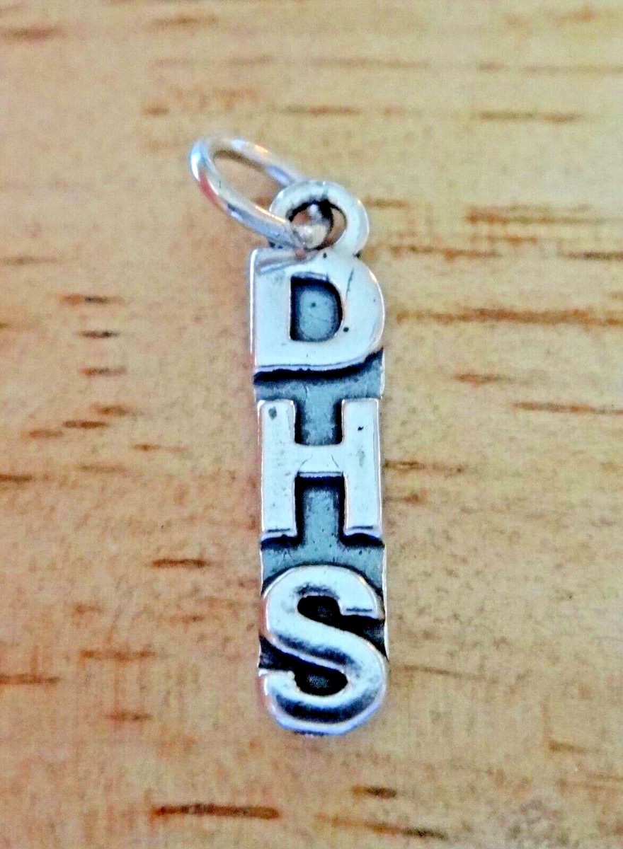 Sterling Silver 21x5mm DHS ie for Dallas High School etc