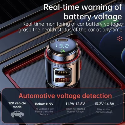 VR Robot PD30W Bluetooth 5.4 Car MP3 Player FM Transmitter USB Fast Charger - Picture 5 of 5