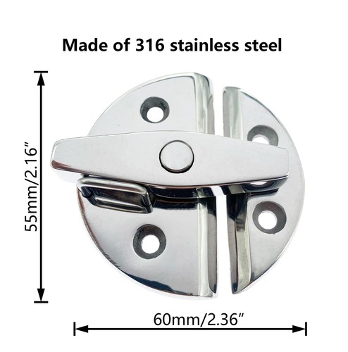 Marine Stainless Steel Boat Door Hatch Round Turn Button Twist Catch Latch Ha... - Picture 2 of 6