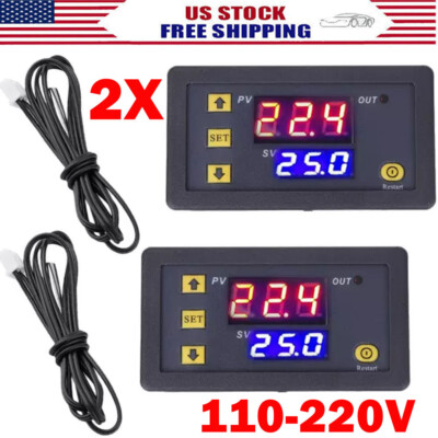 2X W3230 AC110-220V High Precision Digital Temperature Controller Thermostat USA