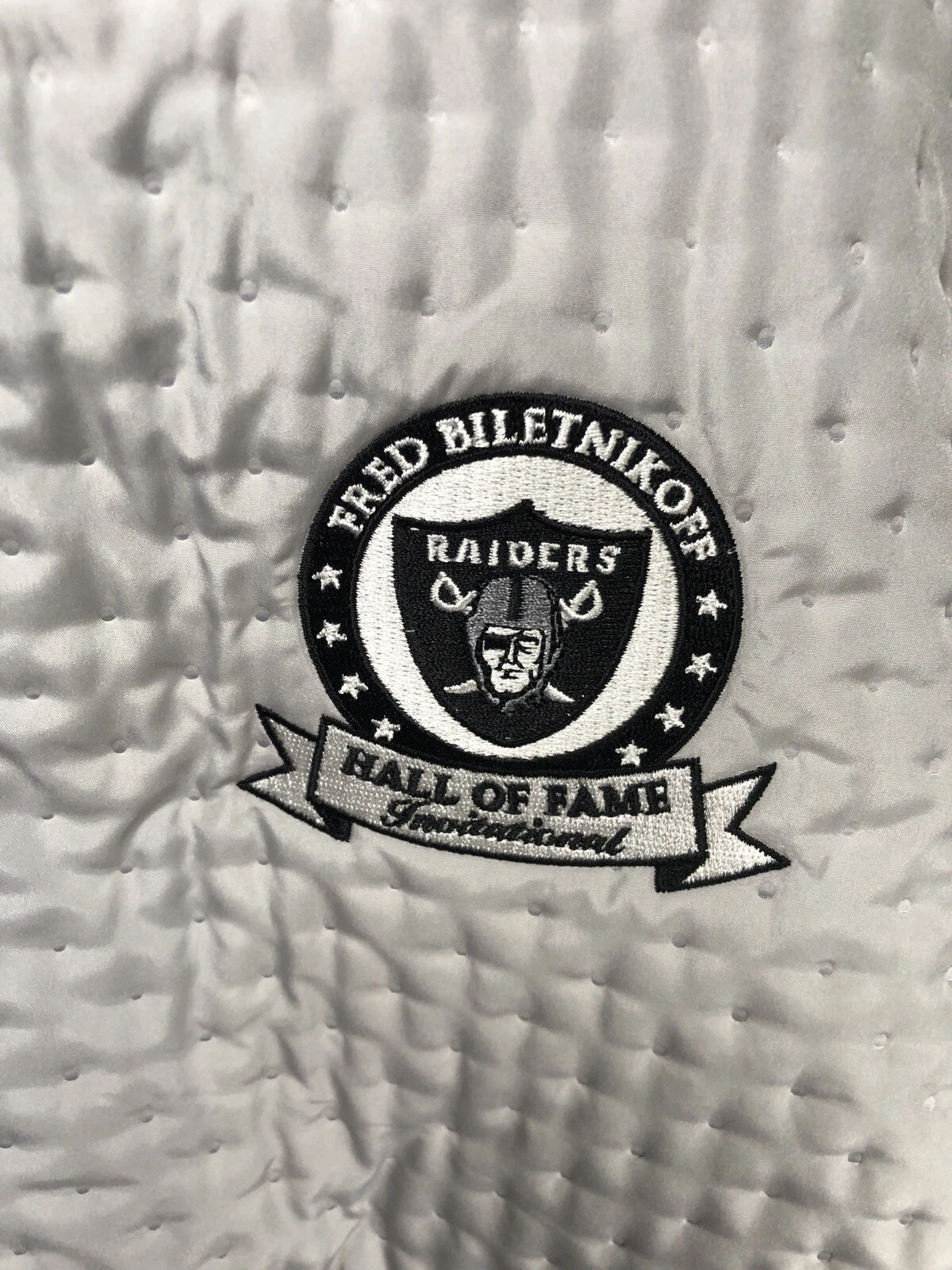 Oakland Raiders Jacket Men’s Large Fred Biletnikoff Foundation HOF Field Coat image 2