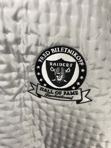 Oakland Raiders Jacket Men’s Large Fred Biletnikoff Foundation HOF Field Coat image 2