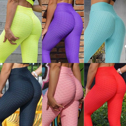 Womens Leggings Anti-Cellulite High Waisted Push Up Yoga Pants TikTok Butt Lift - Picture 4 of 35
